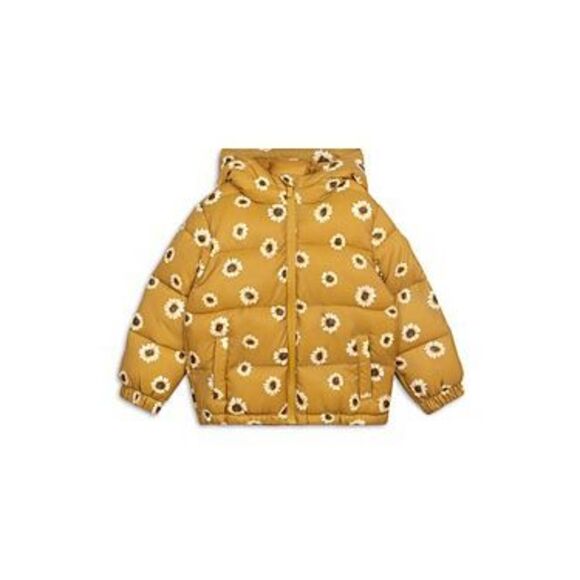 Miles the Label Girls' Sunflower Print Hooded Puffer Jacket - Baby Size 18M - Picture 1 of 3